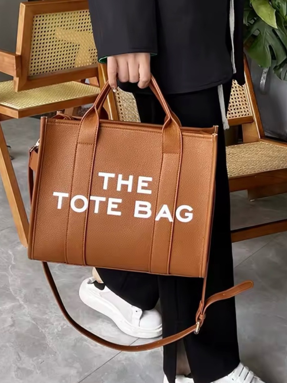 The Tote Bag Brown Leather Tote Bag - Unbranded